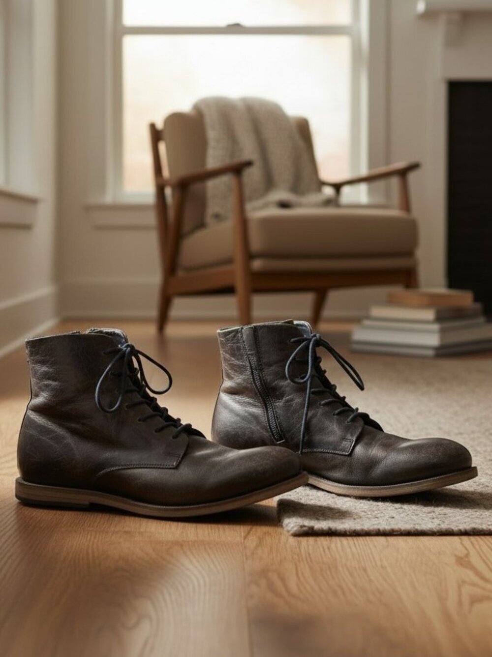 Freebird Campbell Ankle Boots Black Leather Distressed Side Zip $275 Men's 9